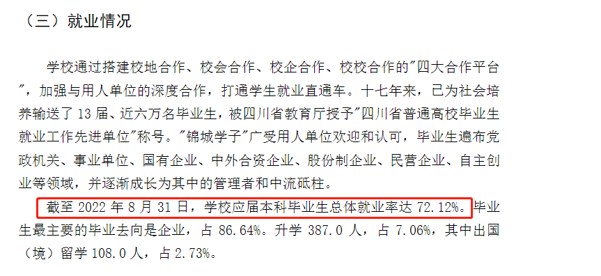 成都锦城学院就业率及就业前景怎么样